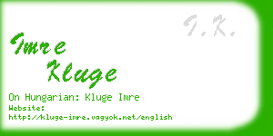 imre kluge business card